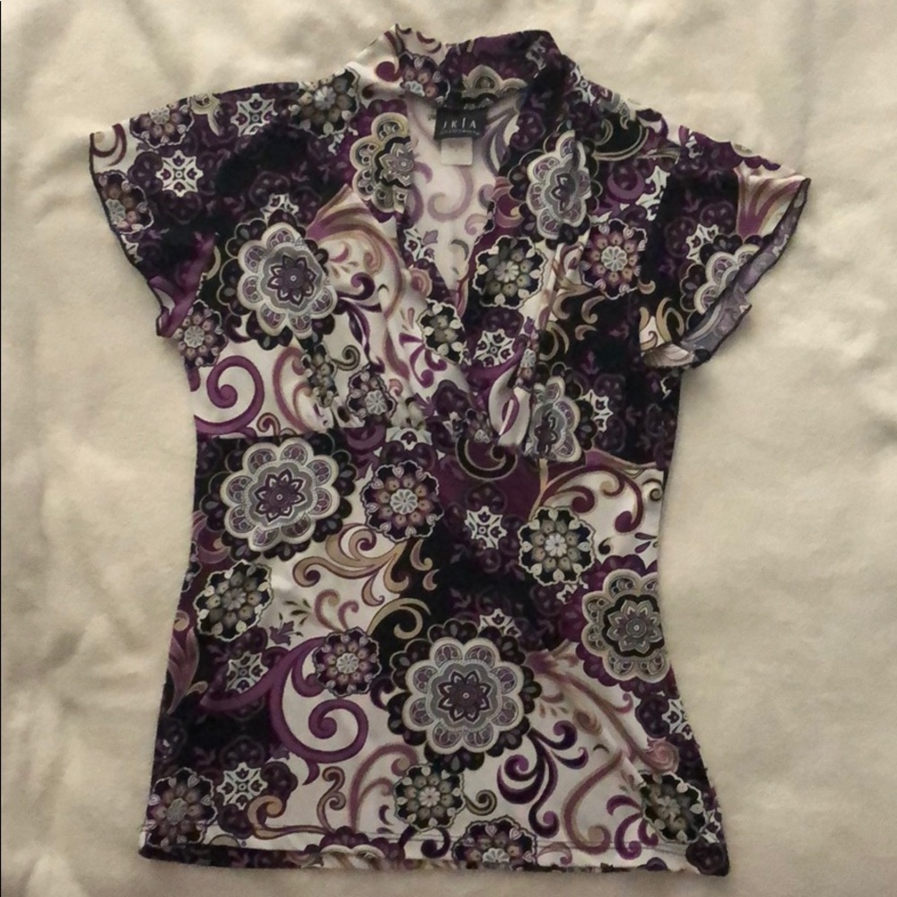 Floral cap sleeve top